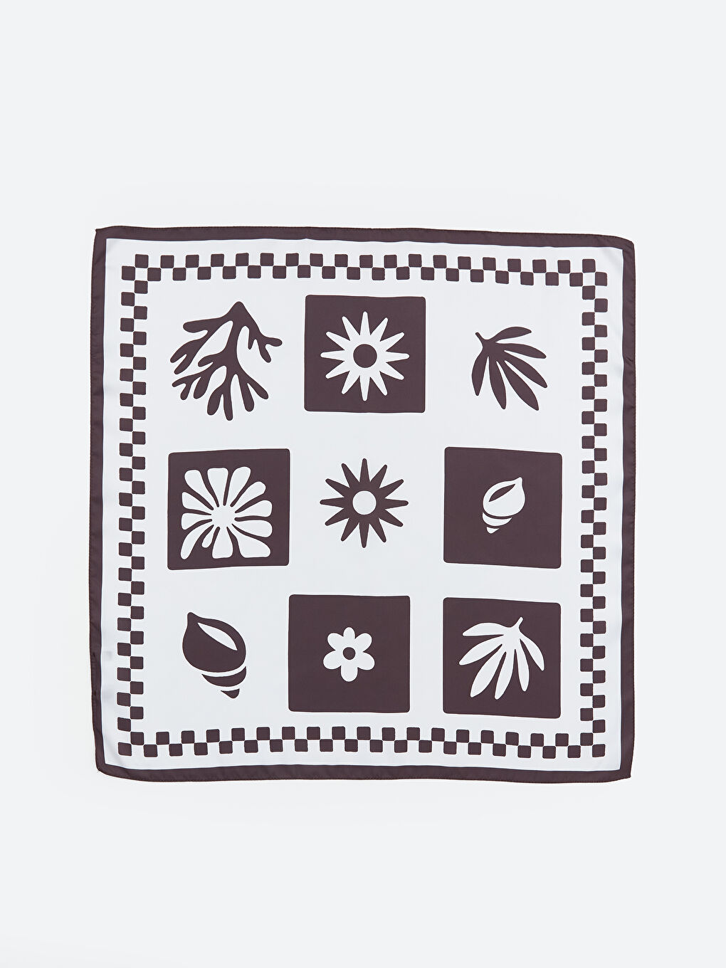 Kahverengi Desenli Kadın Şal-2