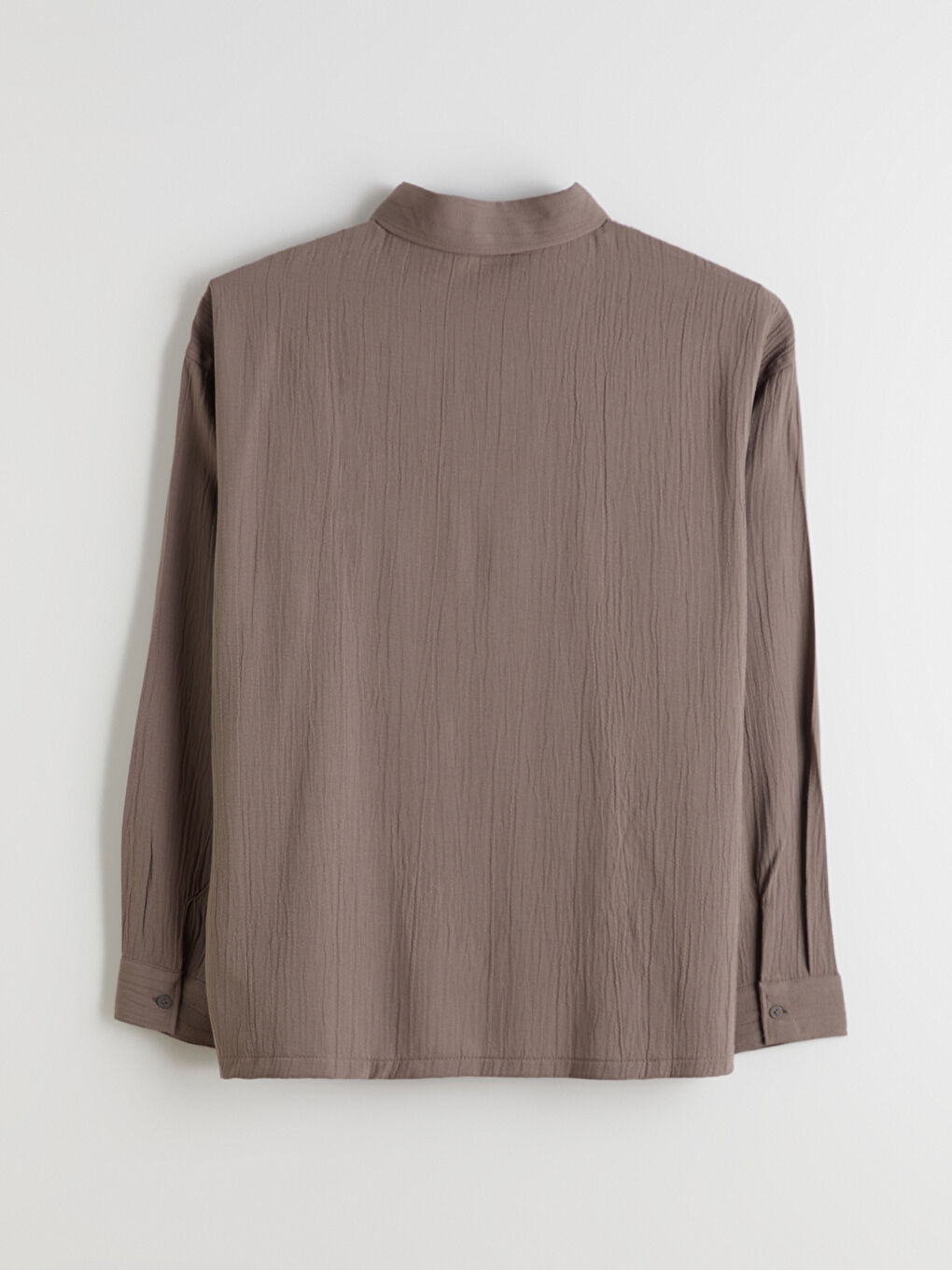 Bej Rahat Kalıp Dokulu Erkek Gömlek-5