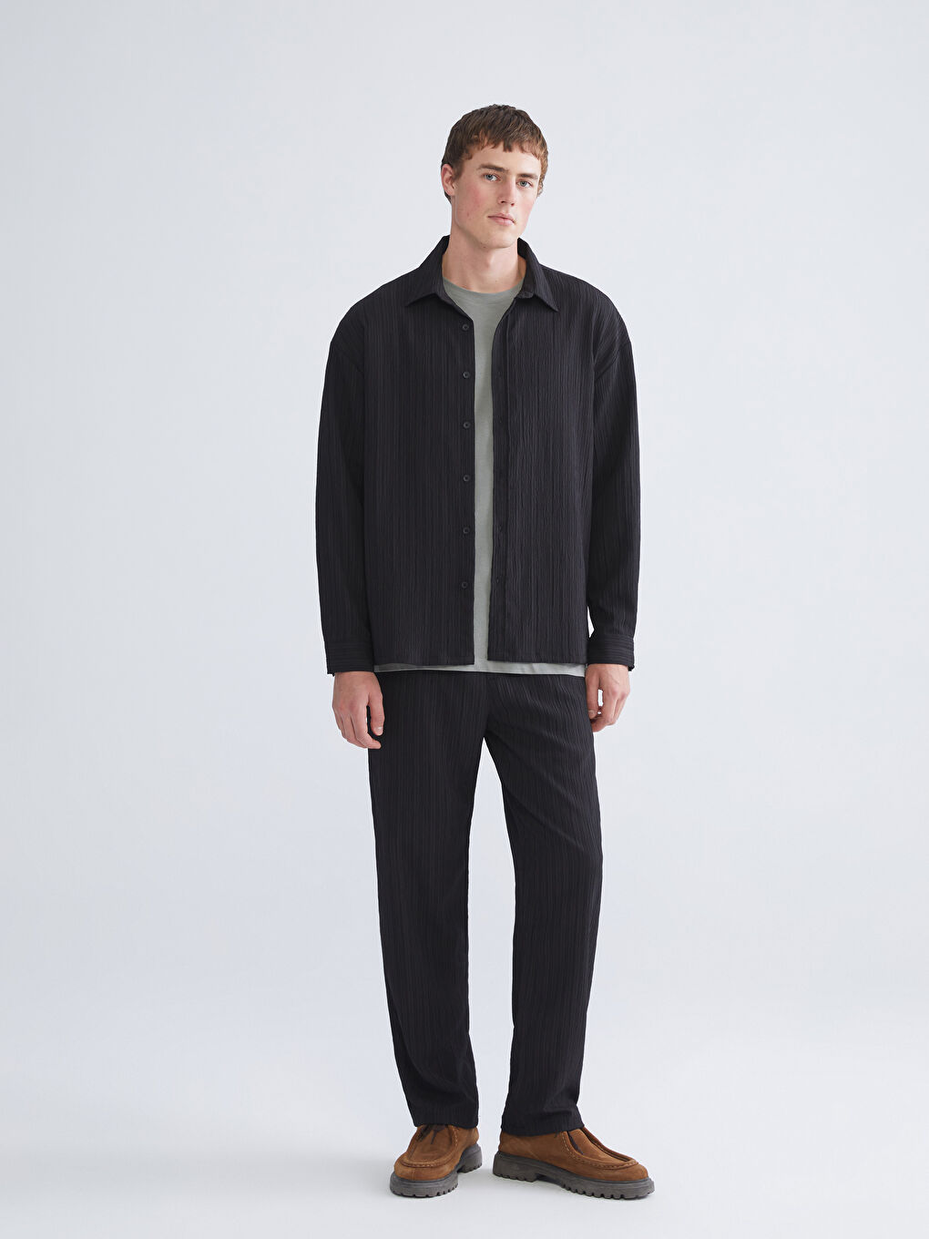 Relaxed Fit Textured Men's Shirt-1