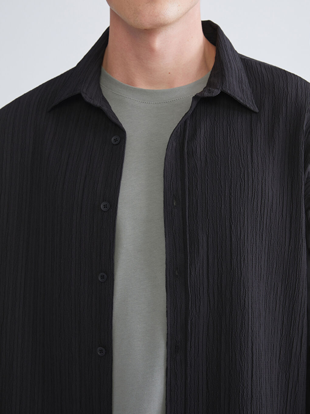Relaxed Fit Textured Men's Shirt-2