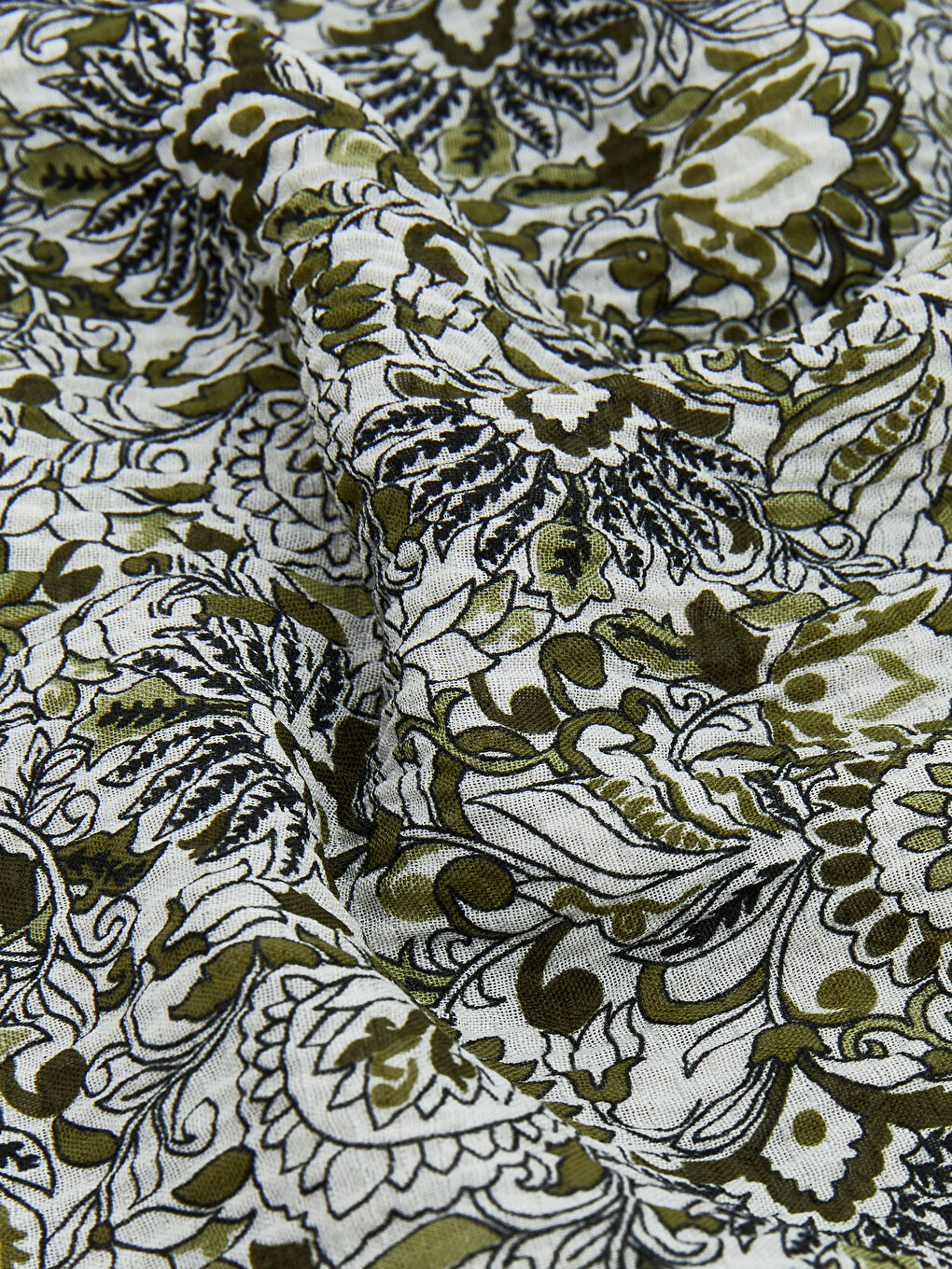 Yeşil Desenli Kadın Şal-2