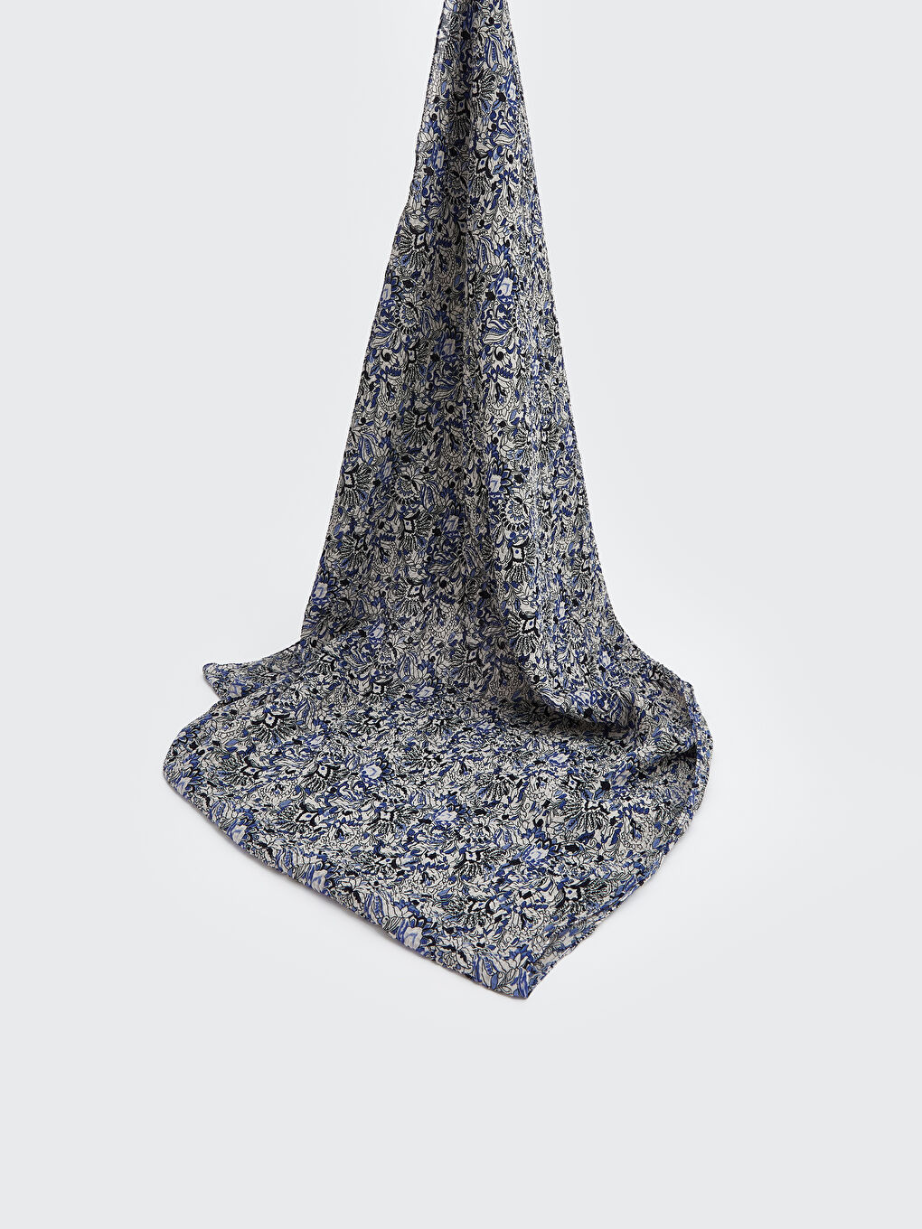 Lacivert Desenli Kadın Şal
