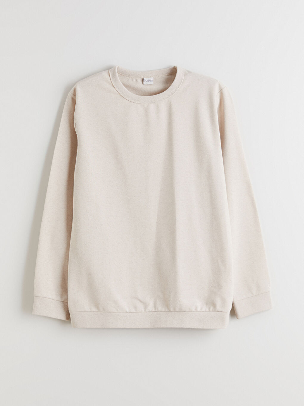 Bej Bisiklet Yaka Erkek Çocuk Sweatshirt-2