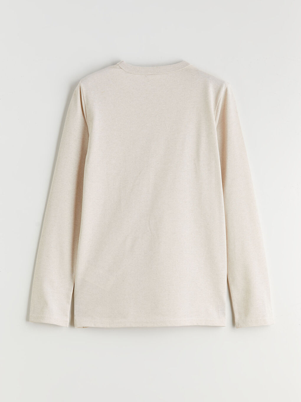 Bej Bisiklet Yaka Uzun Kollu Erkek Çocuk Tişört-3