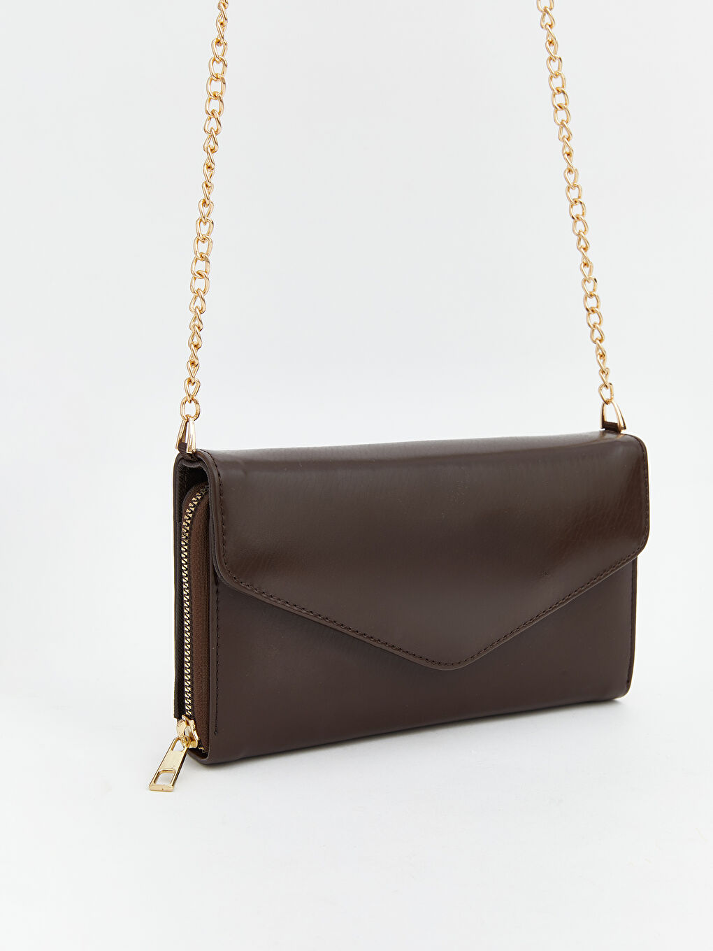 Kahverengi Deri Görünümlü Kadın Omuz Çantası-1