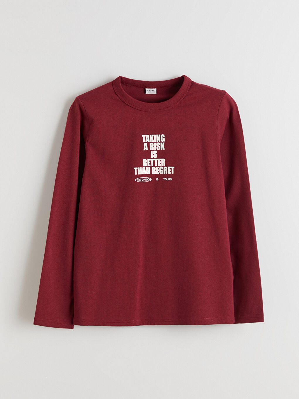 Bordo Bisiklet Yaka Erkek Çocuk Tişört-4