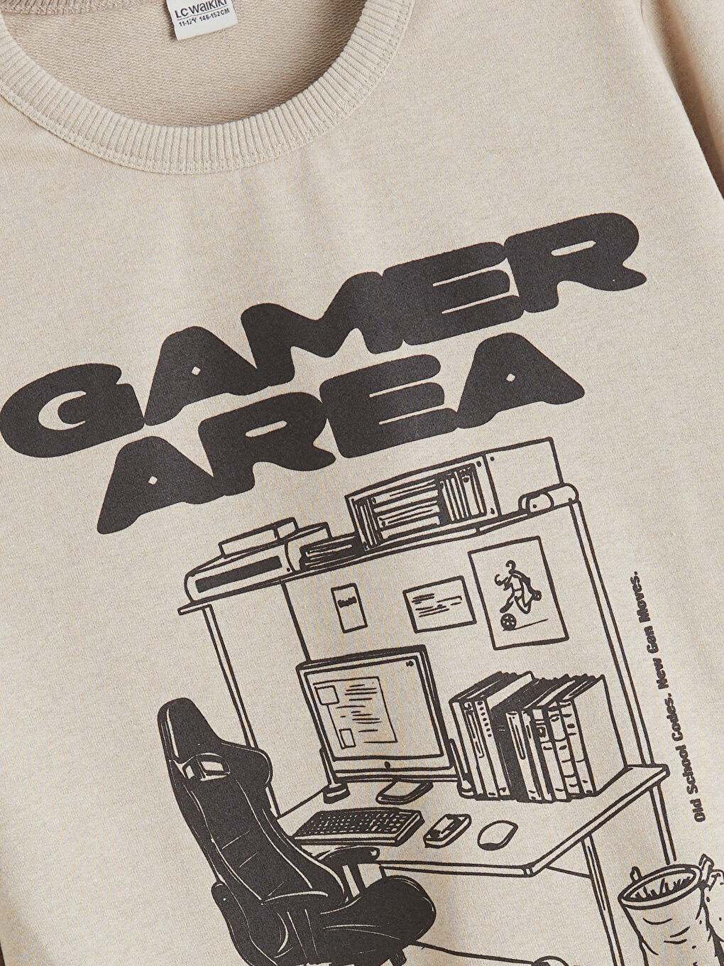 Bej Bisiklet Yaka Erkek Çocuk Sweatshirt-3