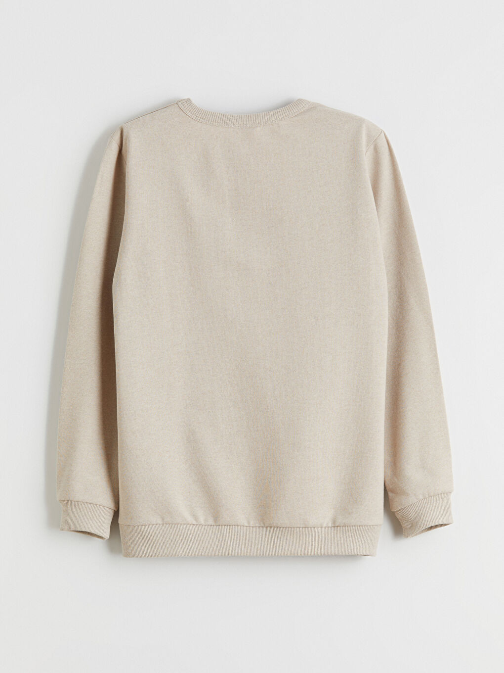 Bej Bisiklet Yaka Erkek Çocuk Sweatshirt-4