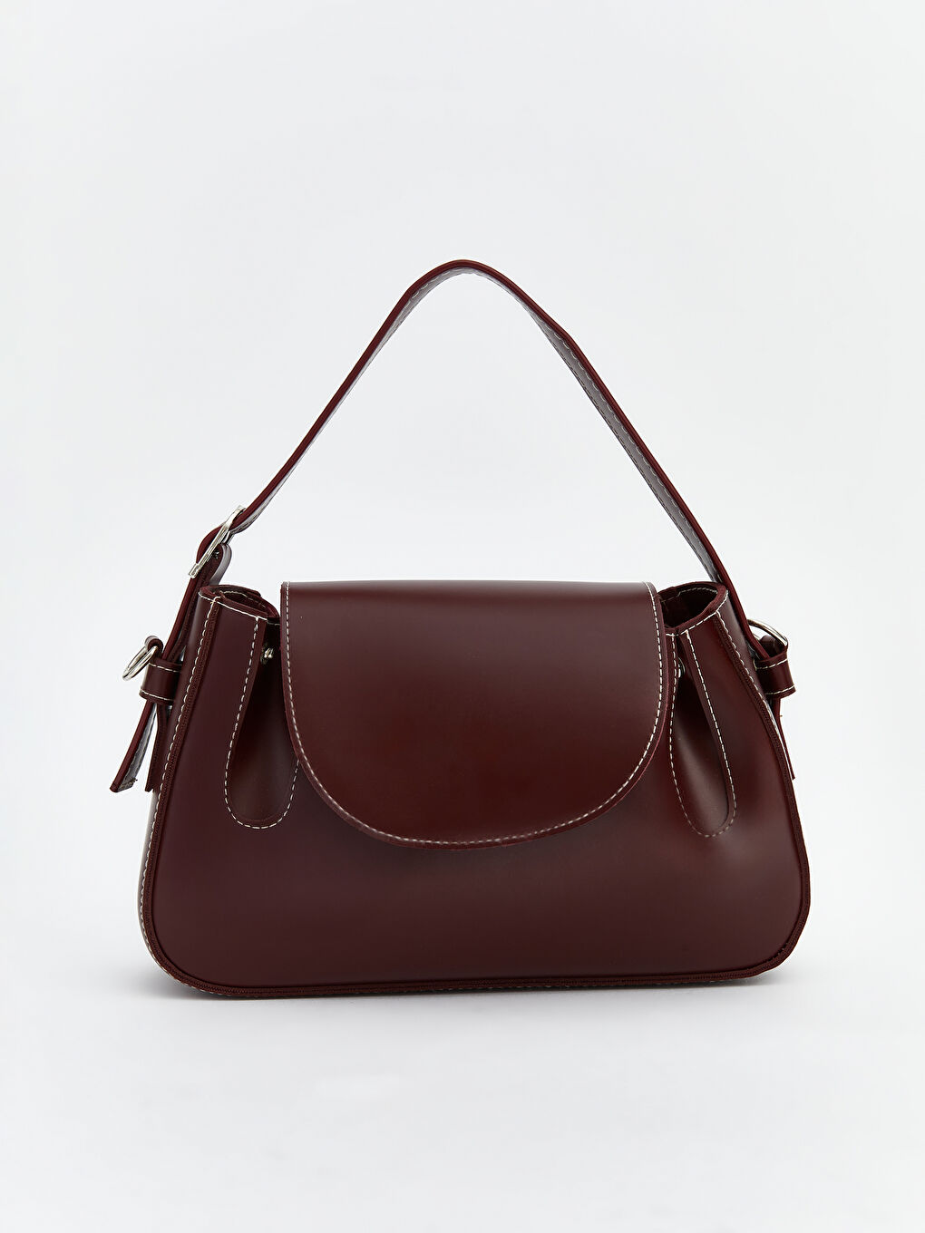 Bordo Çıkarılabilir Askılı Kadın Omuz Çantası