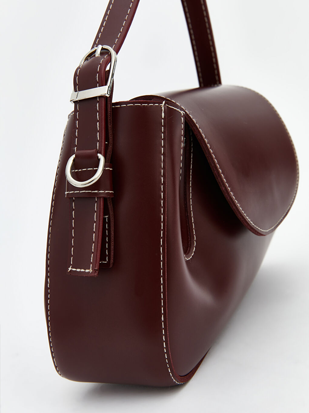 Bordo Çıkarılabilir Askılı Kadın Omuz Çantası-2