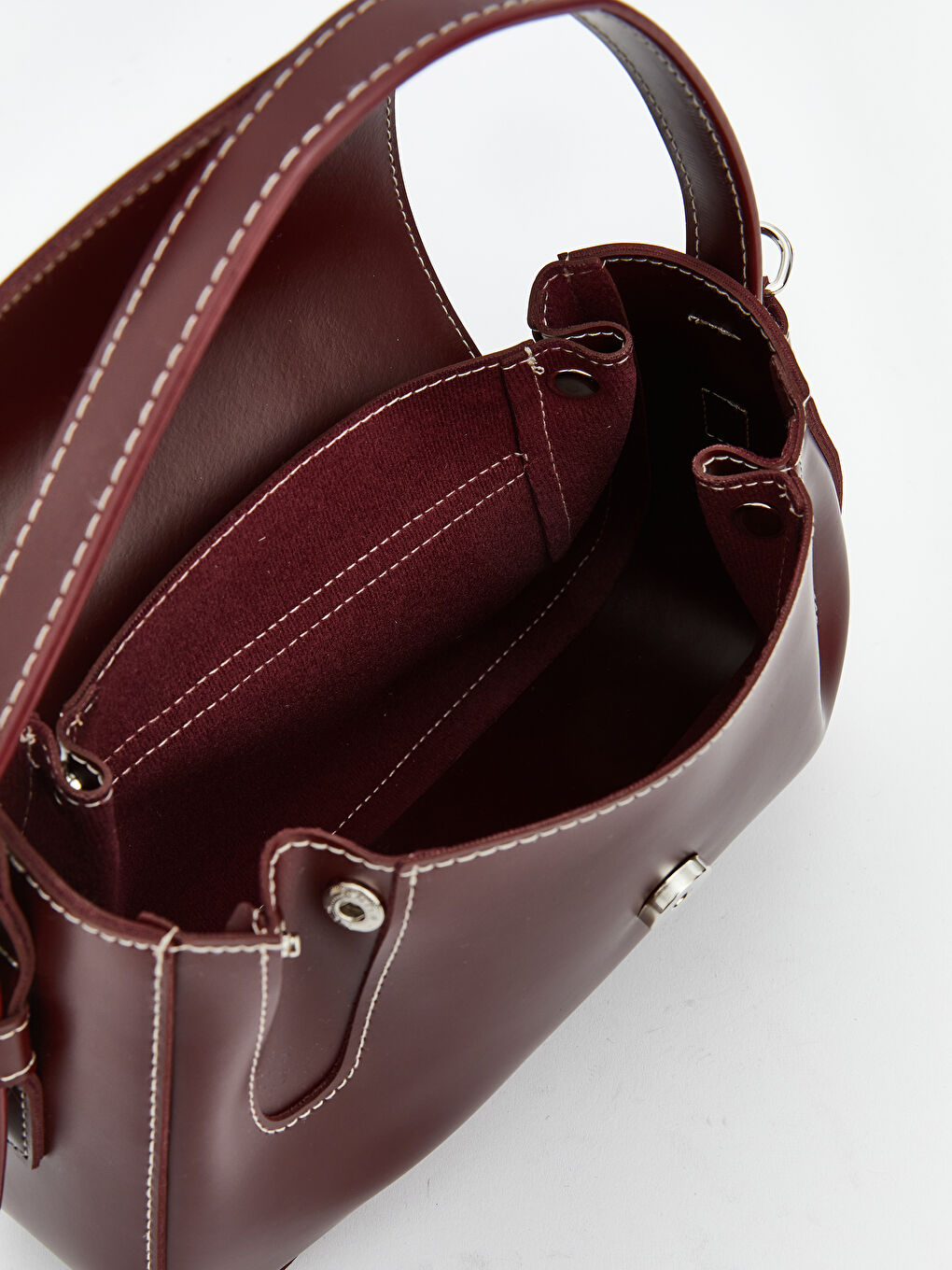 Bordo Çıkarılabilir Askılı Kadın Omuz Çantası-4