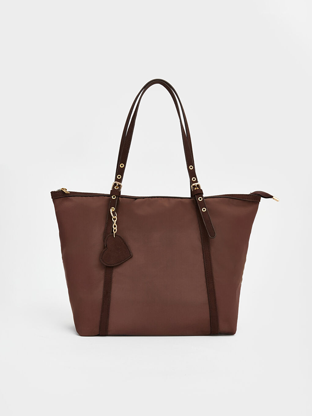 Kahverengi Fermuar Kapamalı Kadın Omuz Çantası