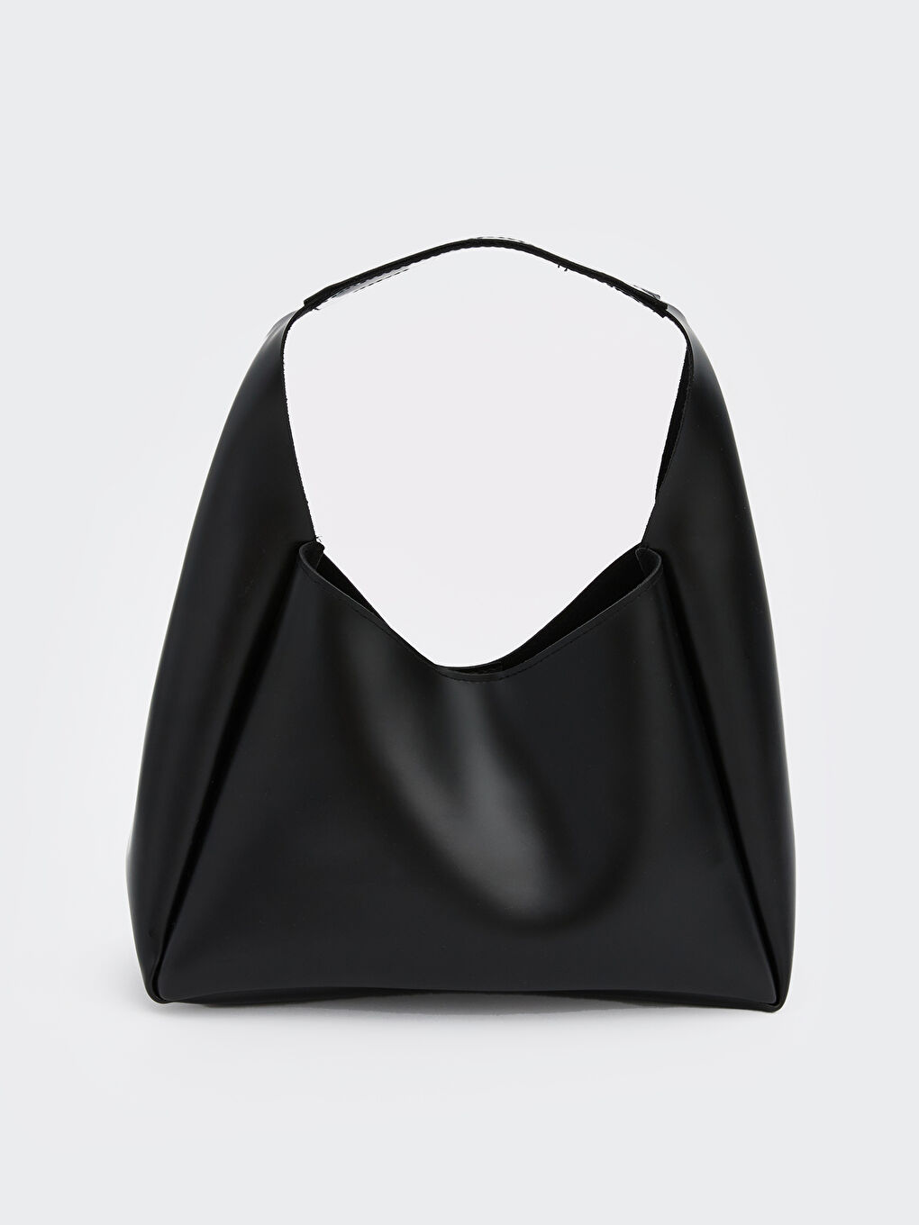 Siyah Deri Görünümlü Kadın Kol Çantası