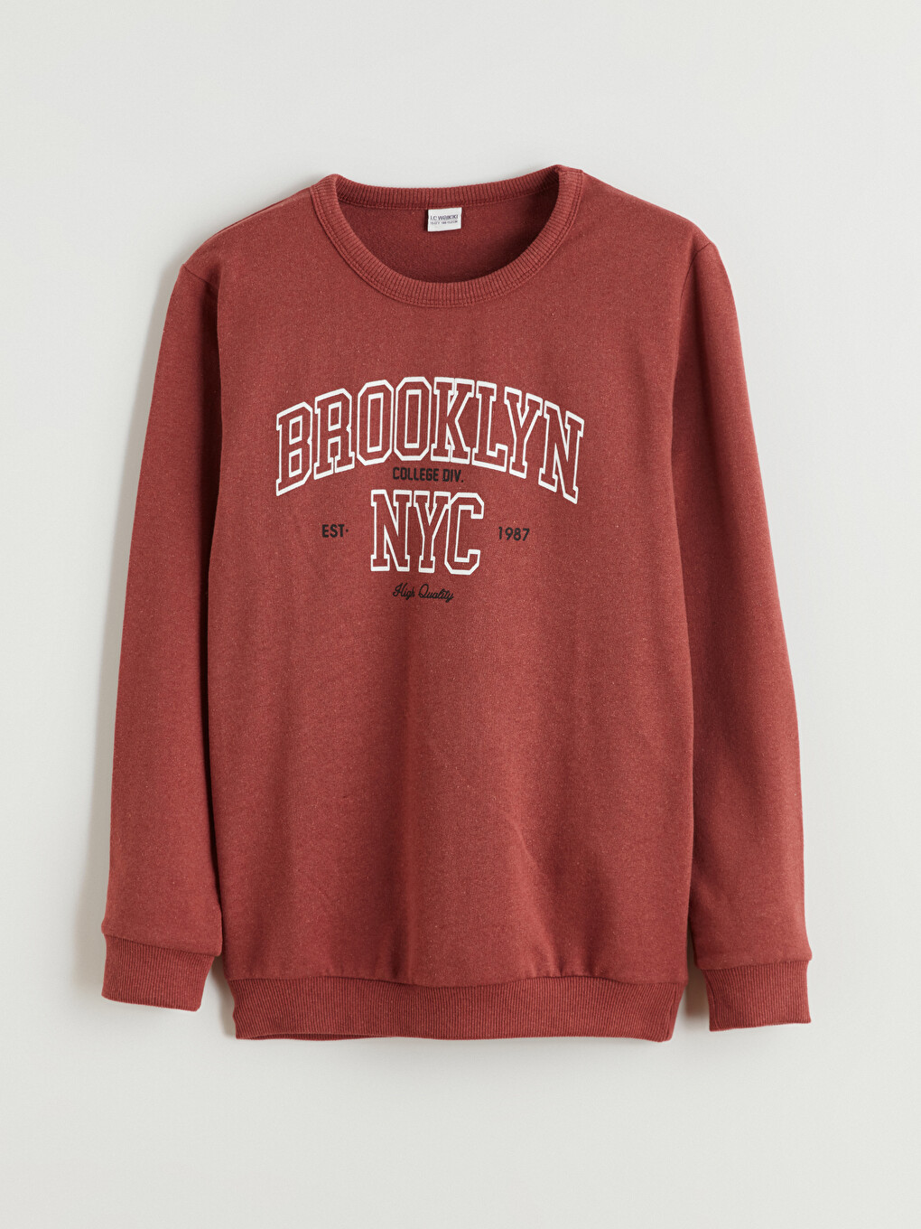 Kahverengi Bisiklet Yaka Erkek Çocuk Sweatshirt-2