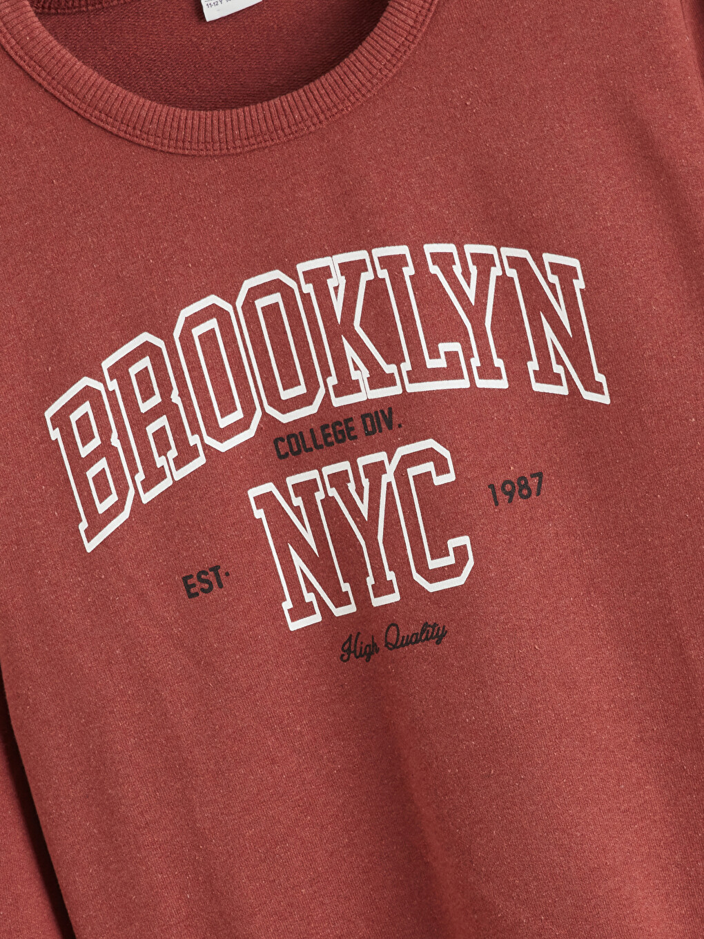 Kahverengi Bisiklet Yaka Erkek Çocuk Sweatshirt-3