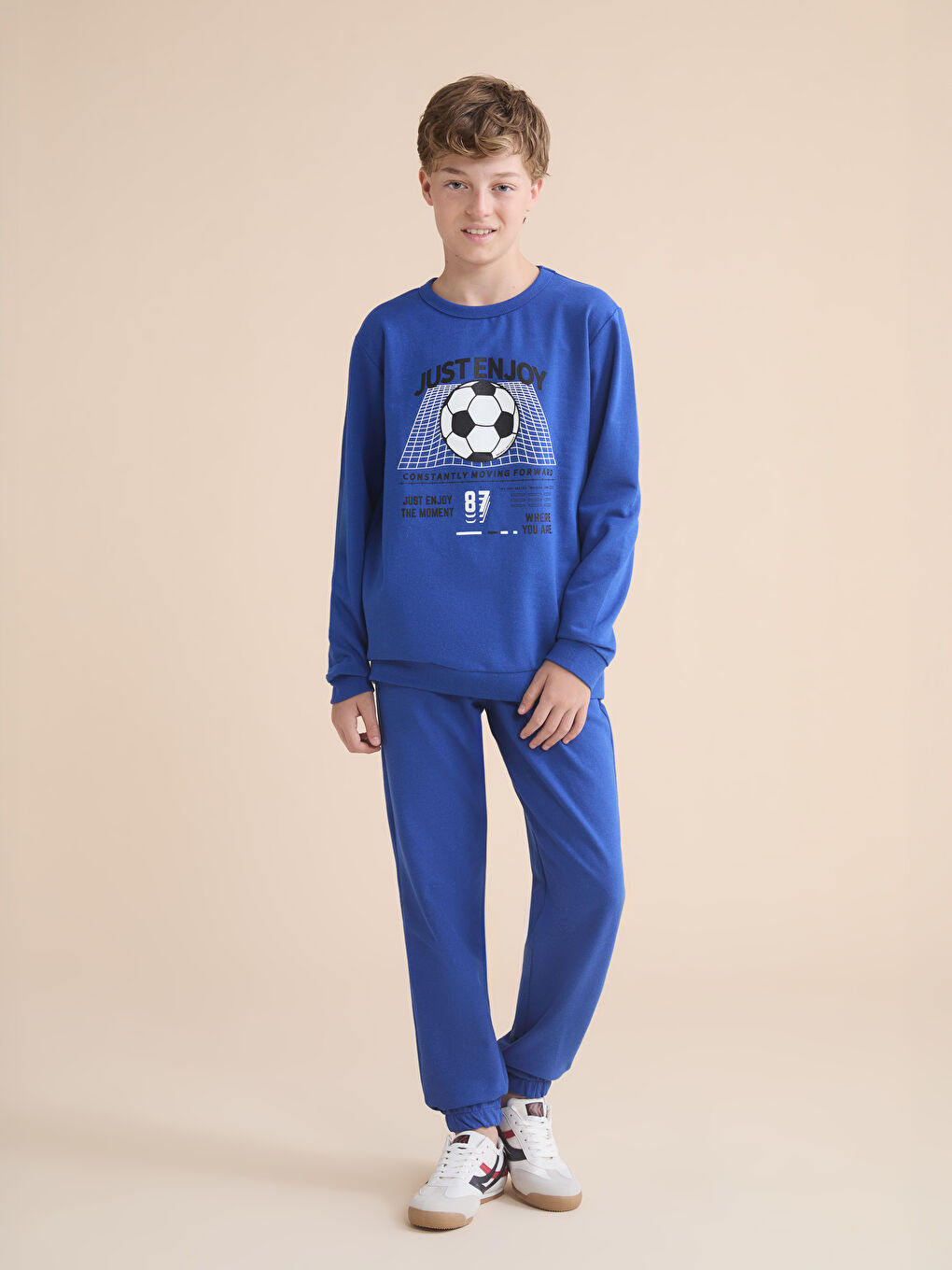 Mavi Bisiklet Yaka Erkek Çocuk Sweatshirt-1