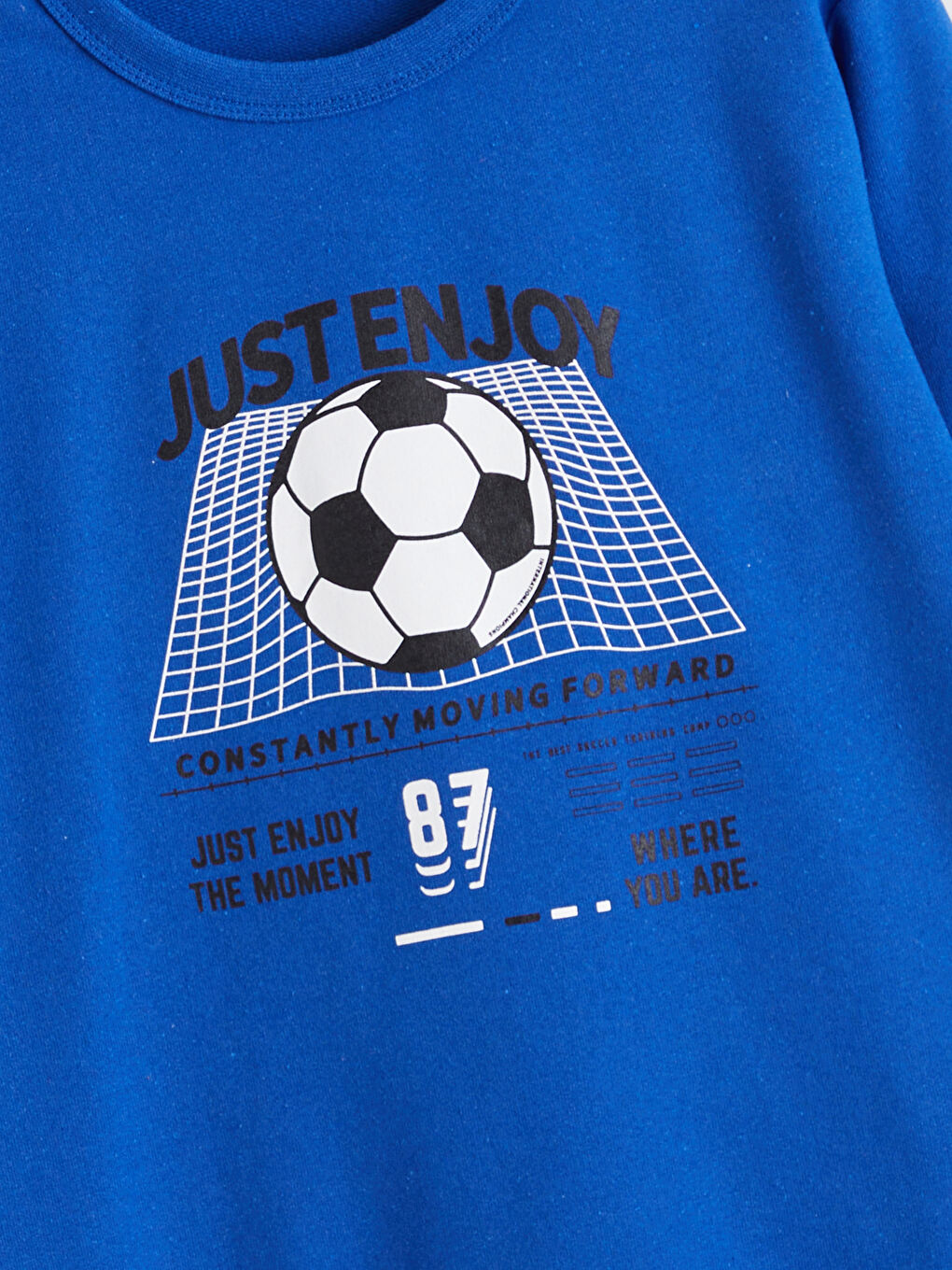 Mavi Bisiklet Yaka Erkek Çocuk Sweatshirt-3