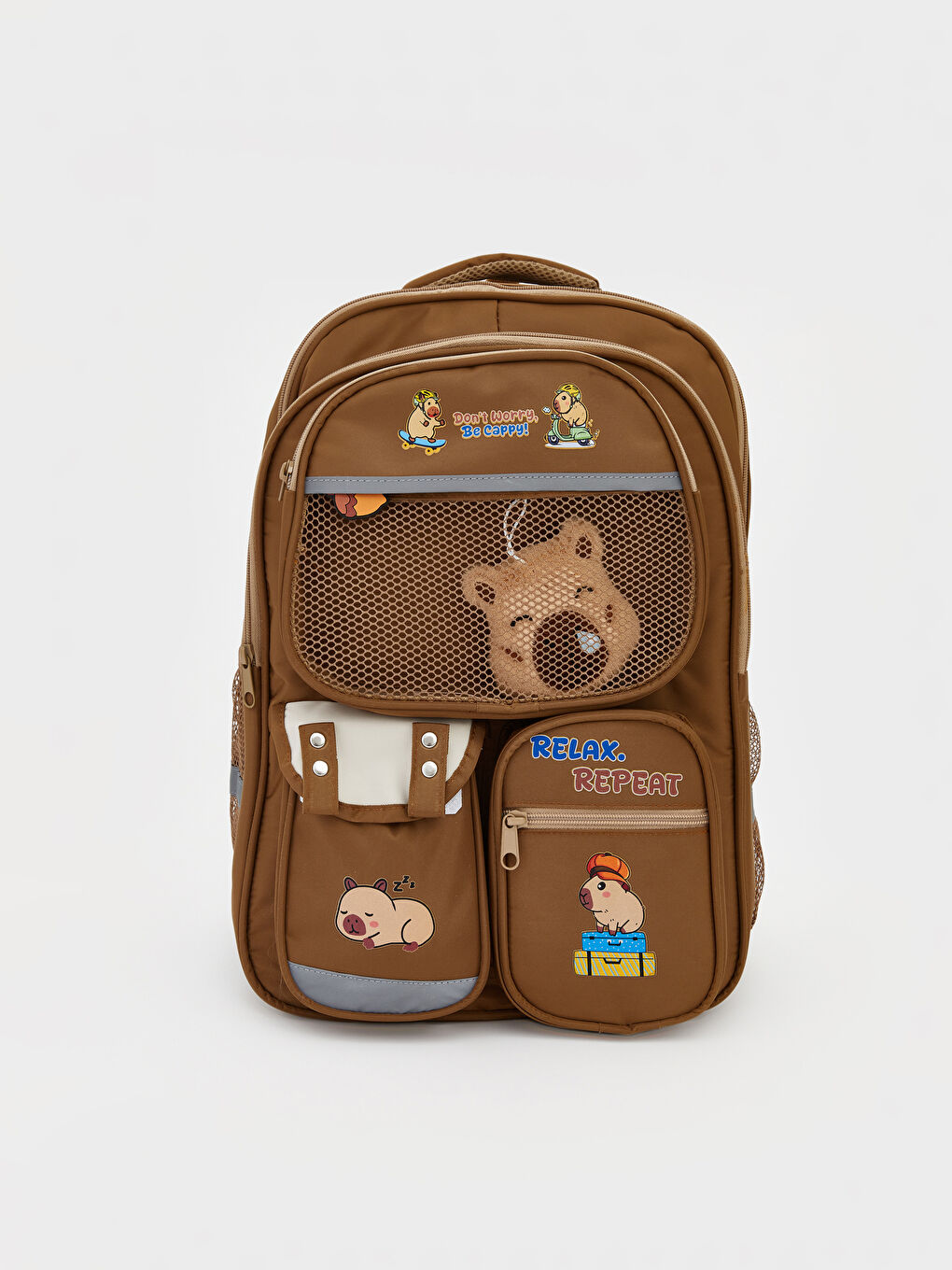 Kahverengi Hayvan Figürlü Çocuk Sırt Çantası-1