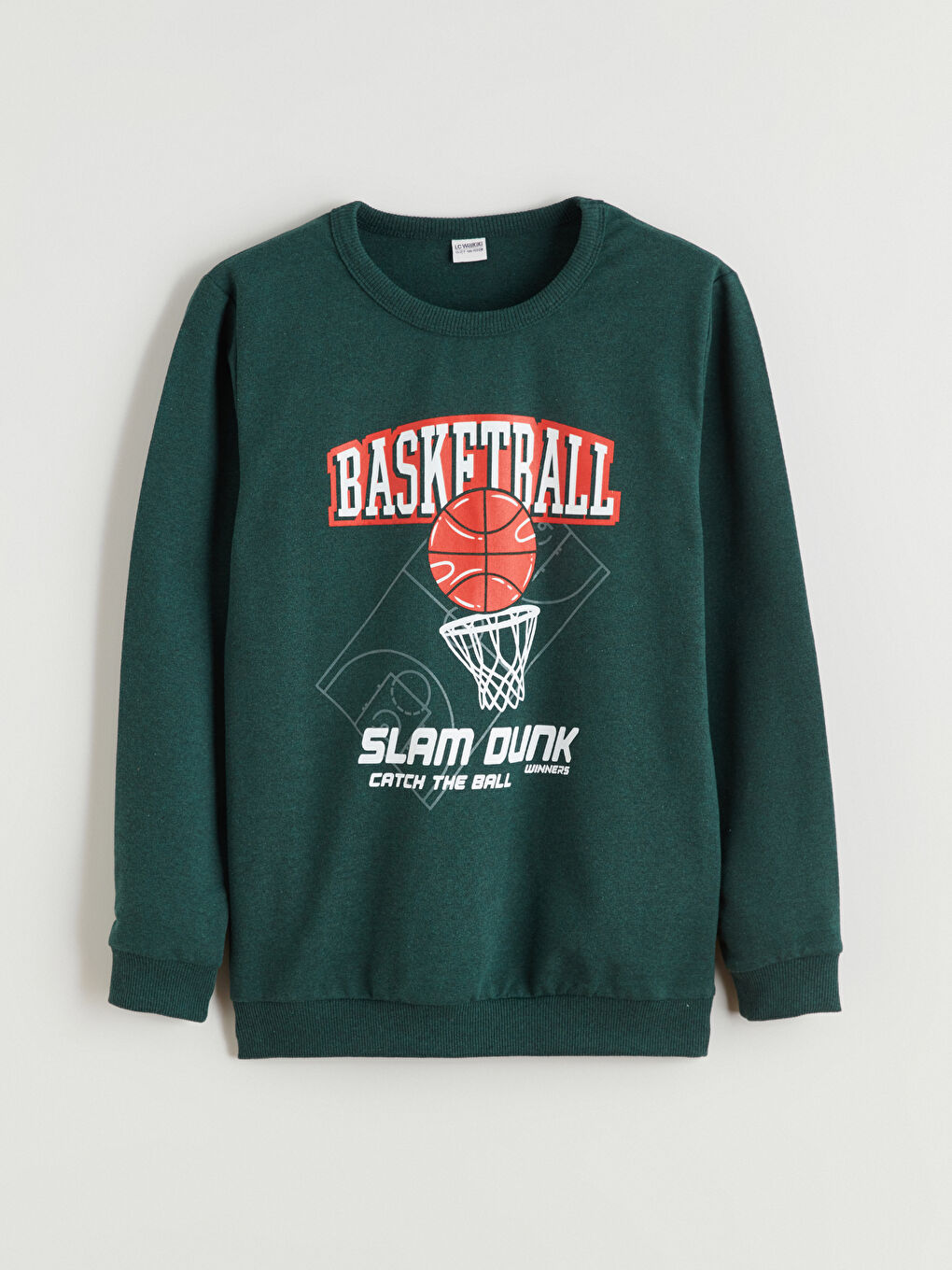 Yeşil Bisiklet Yaka Erkek Çocuk Sweatshirt-2