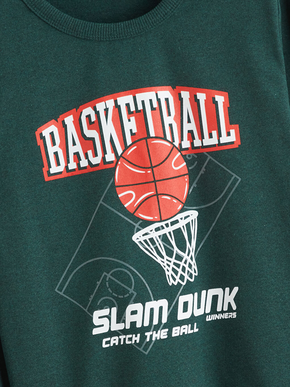 Yeşil Bisiklet Yaka Erkek Çocuk Sweatshirt-3