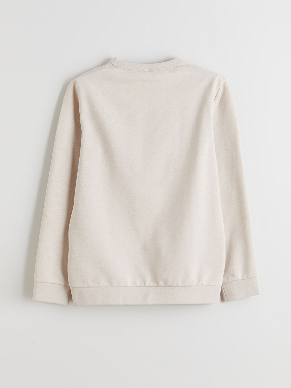 Bej Bisiklet Yaka Erkek Çocuk Sweatshirt-4