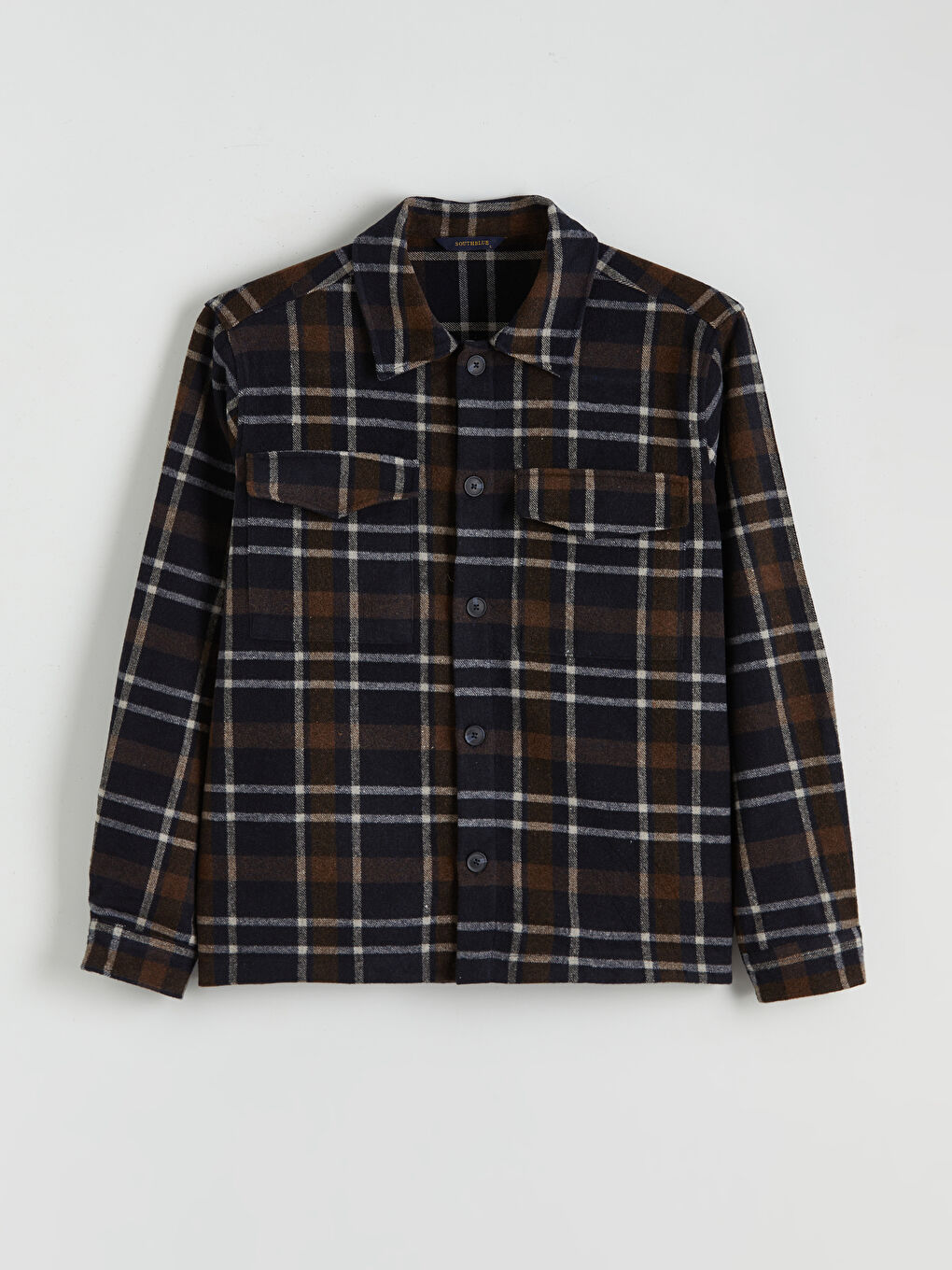 Lacivert Regular Fit Uzun Kollu Ekose Erkek Oduncu Gömlek-4