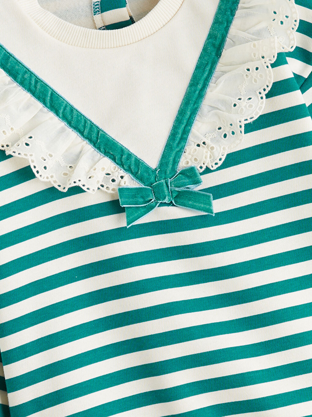 Yeşil Bisiklet Yaka Kız Çocuk Sweatshirt ve Tayt-2