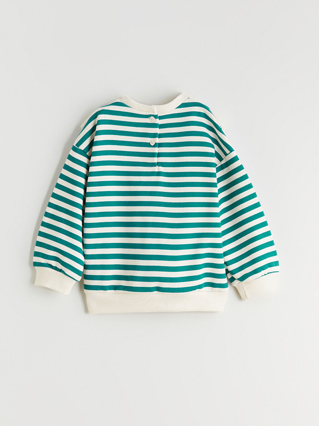 Yeşil Bisiklet Yaka Kız Çocuk Sweatshirt ve Tayt-3