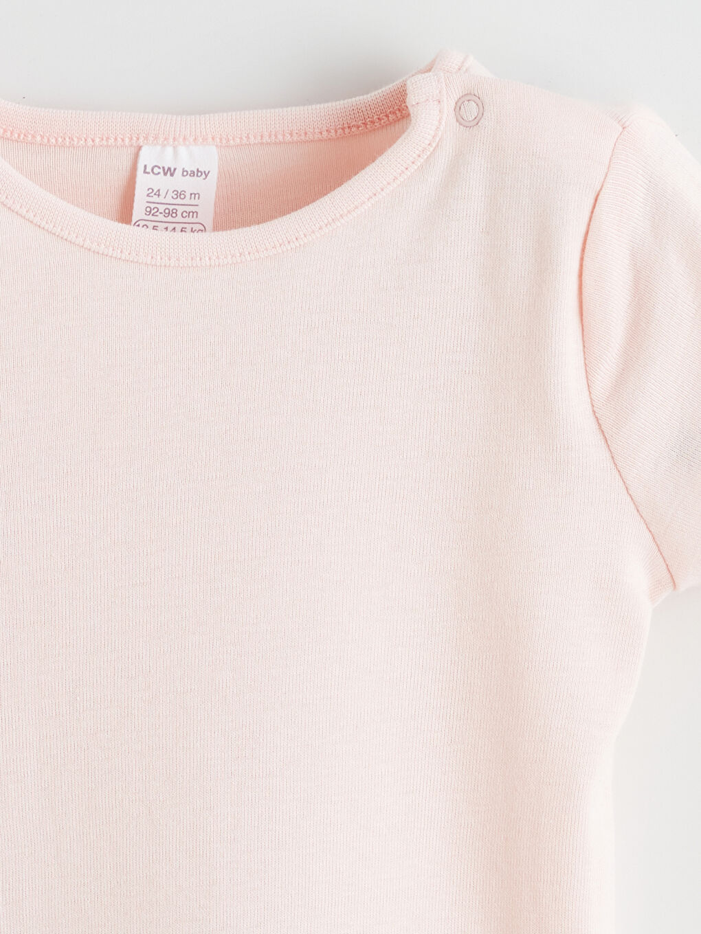 Ekru Bisiklet Yaka Kız Bebek Çıtçıtlı Body 2'li-2
