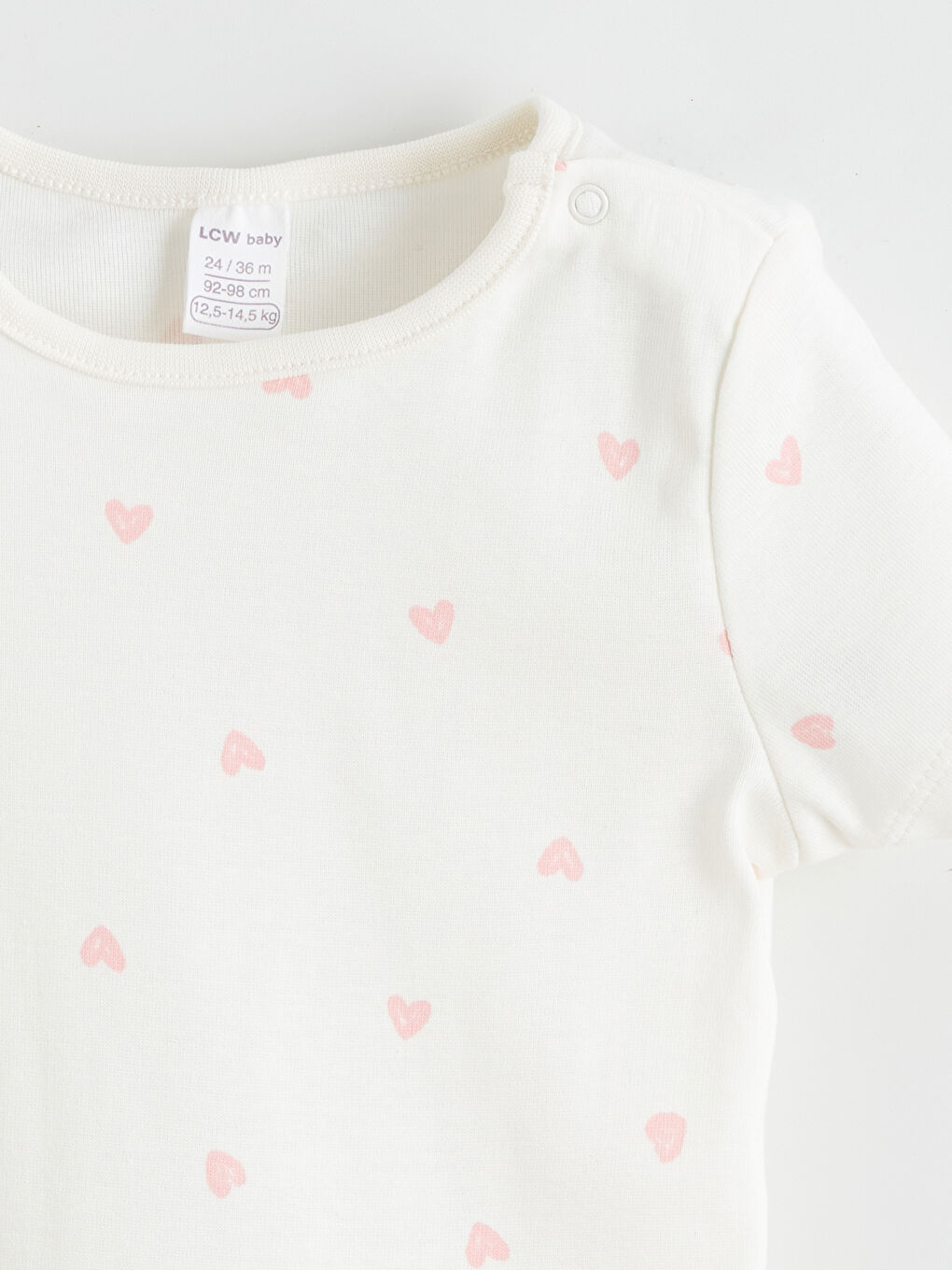 Ekru Bisiklet Yaka Kız Bebek Çıtçıtlı Body 2'li-5