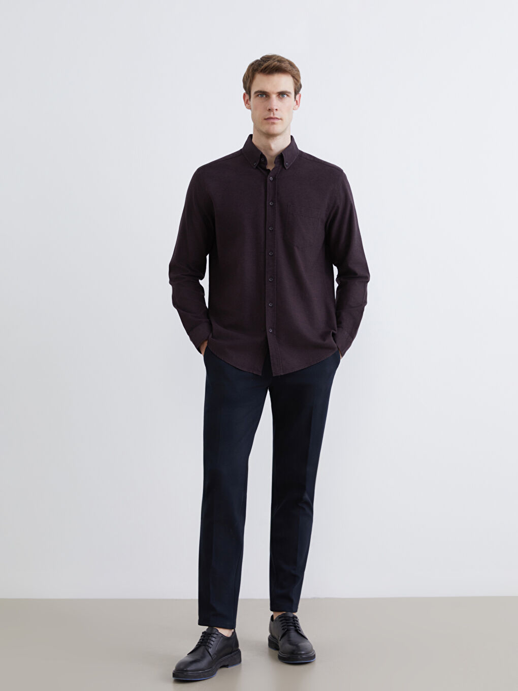 Regular Fit Long Sleeve Men's Lumberjack Shirt-1