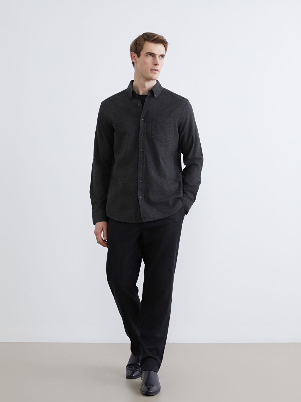 Regular Fit Long Sleeve Men's Lumberjack Shirt-1