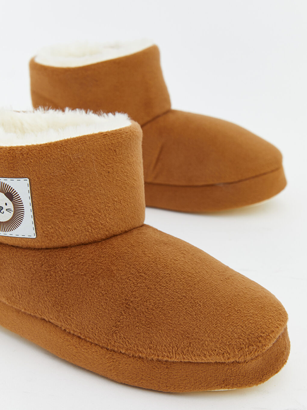 Kahverengi Süet Görünümlü Erkek Bebek Ev Botu Panduf-2