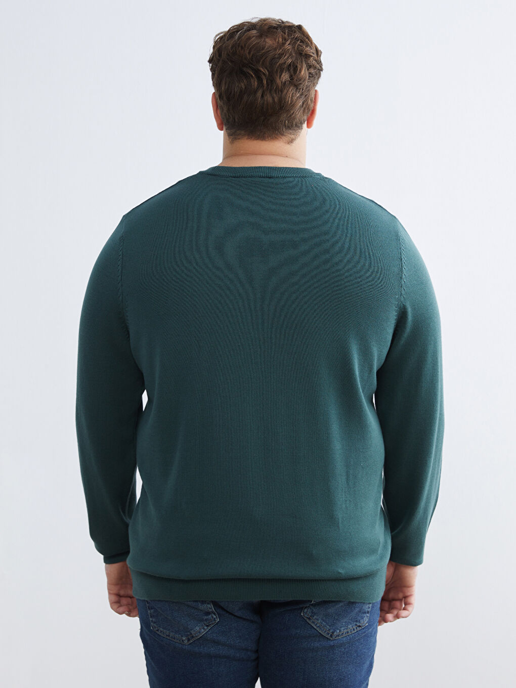 Petrol Bisiklet Yaka Erkek Triko Kazak-3