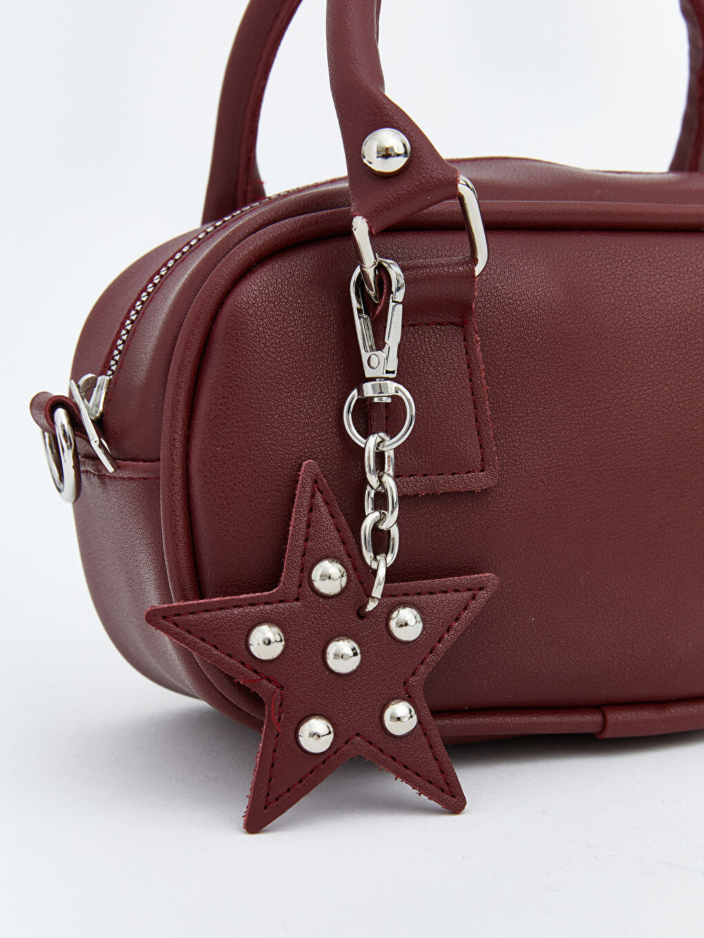 Bordo Çıkarılabilir Askılı Kadın Omuz Çantası-2