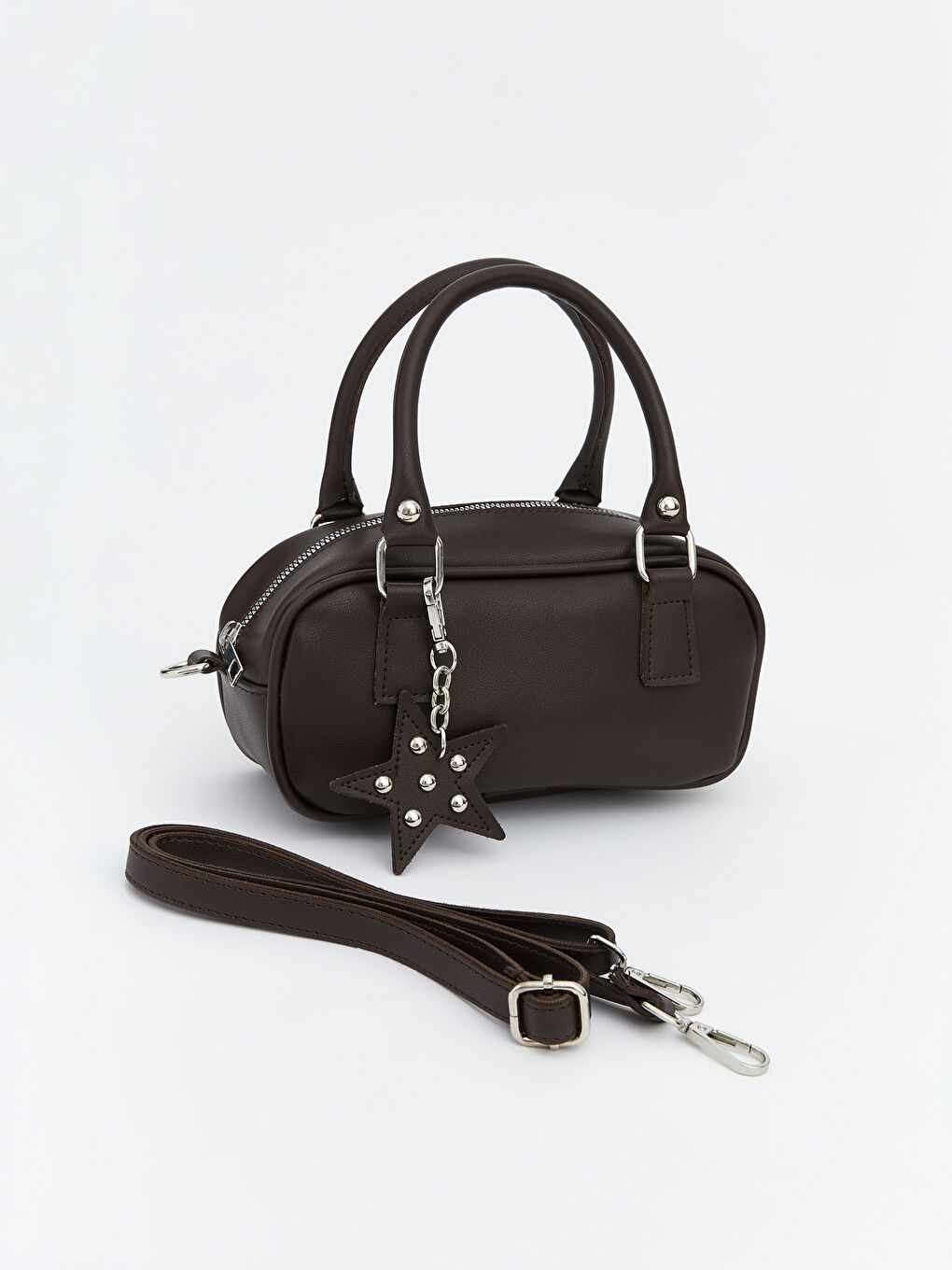 Kahverengi Çıkarılabilir Askılı Kadın Omuz Çantası-1