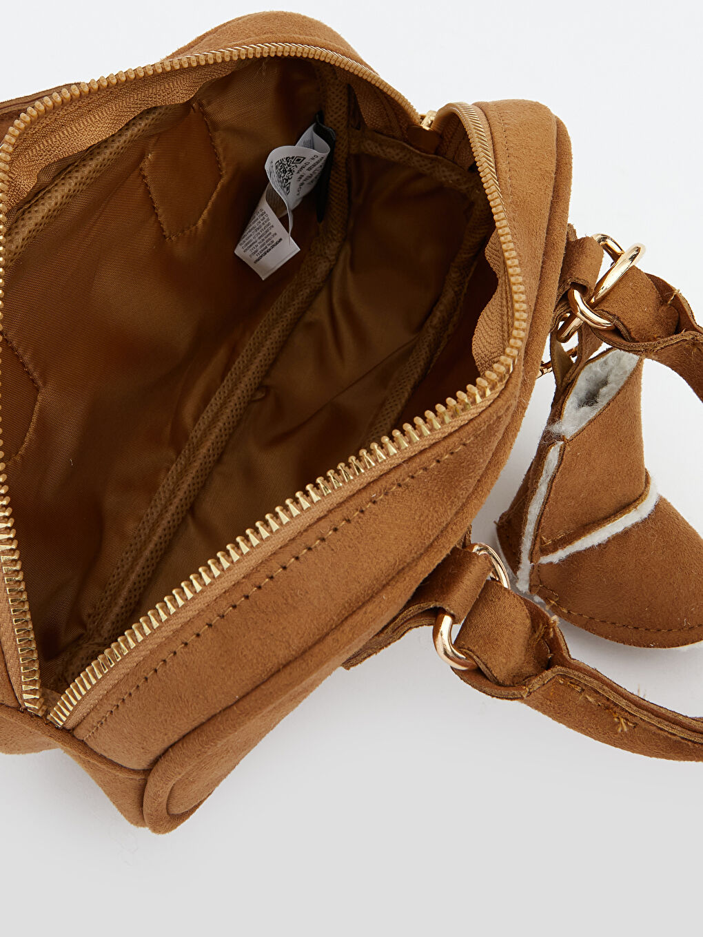 Kahverengi Süet Görünümlü Kadın Omuz Çantası-3