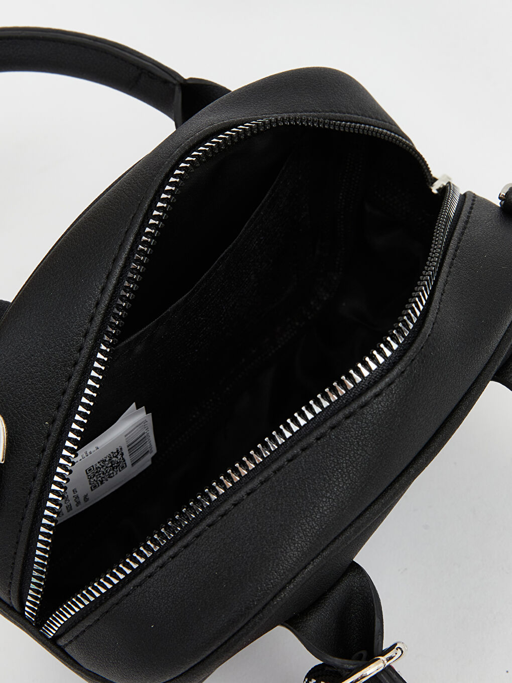 Siyah Deri Görünümlü Kadın El Çantası-3