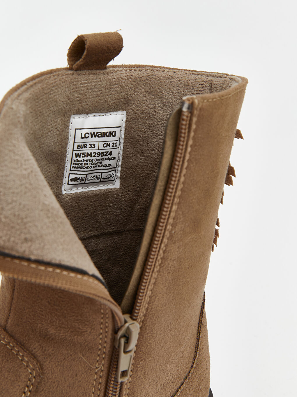 Bej Süet Görünümlü Kız Çocuk Bot-5