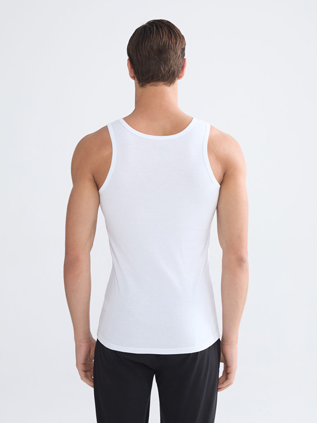 Beyaz U Yaka Penye Erkek Atlet 5'li-8