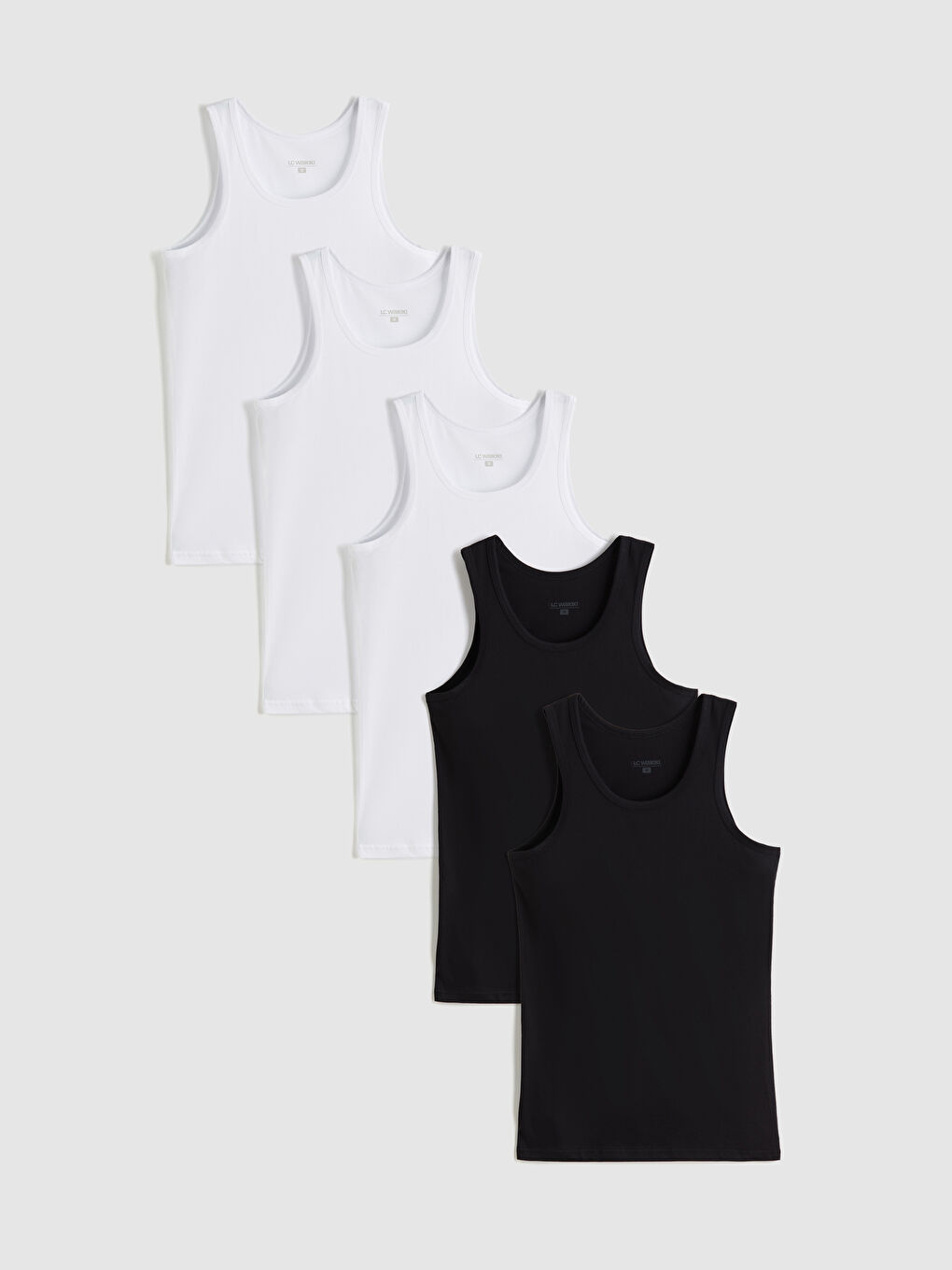 Beyaz U Yaka Penye Erkek Atlet 5'li-10