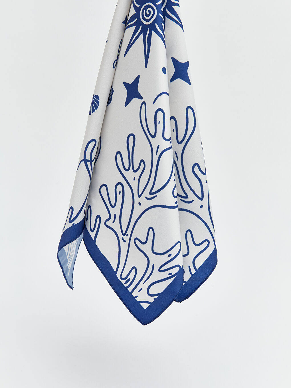 Lacivert Desenli Kadın Fular-1