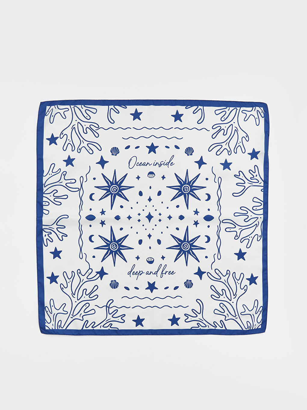 Lacivert Desenli Kadın Fular-2