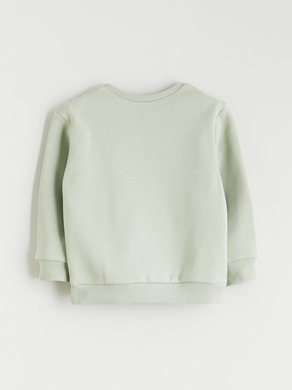 Yeşil Bisiklet Yaka Baskılı Kız Çocuk Kalın Sweatshirt-4