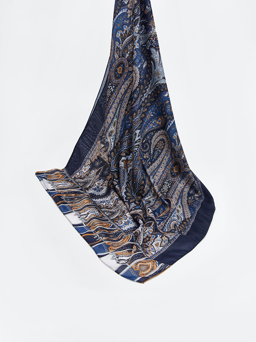 Lacivert Desenli Kadın Şal