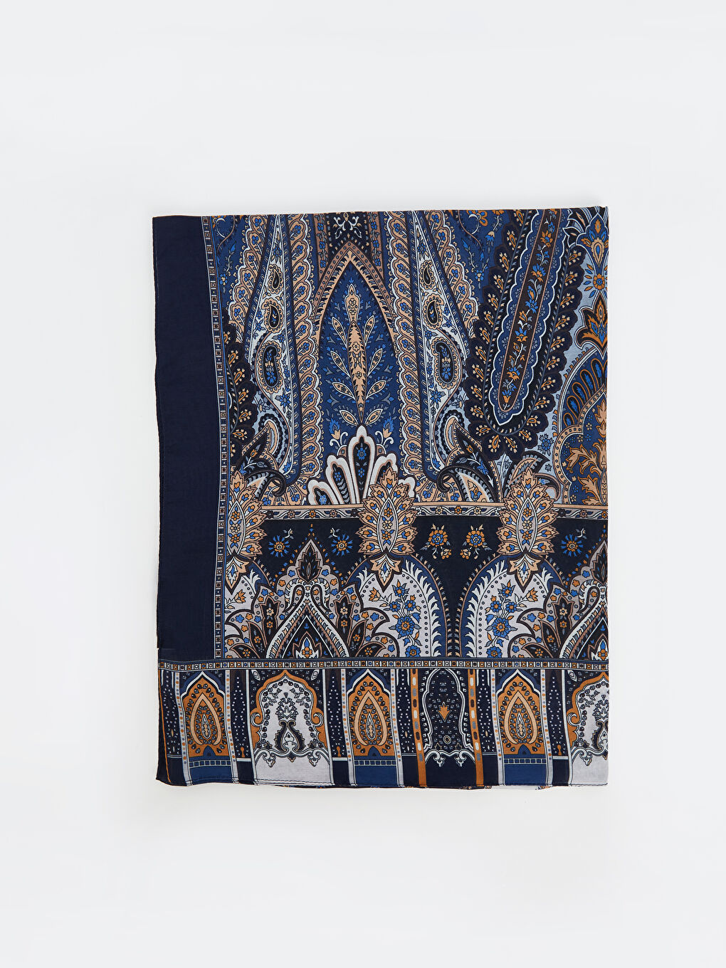 Lacivert Desenli Kadın Şal-1