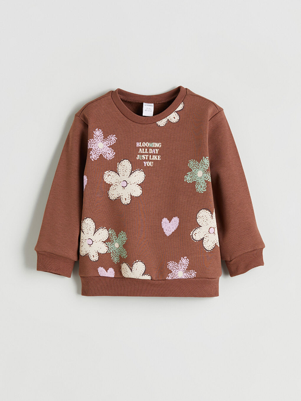 Crew Neck Floral Girls' Sweatshirt