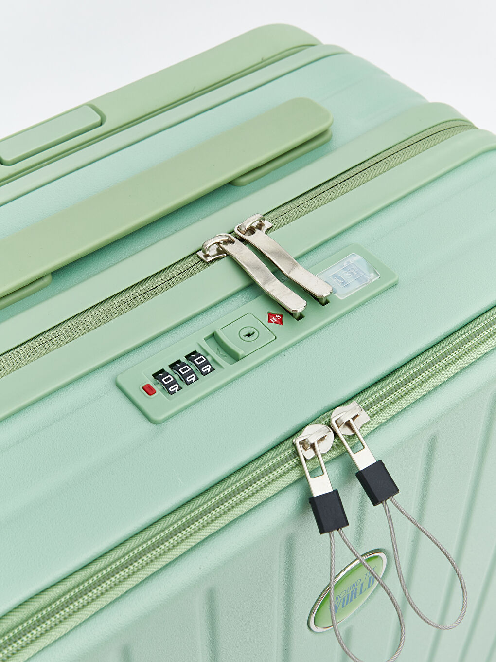 Yeşil Kilit Detaylı Küçük Boy Valiz-4
