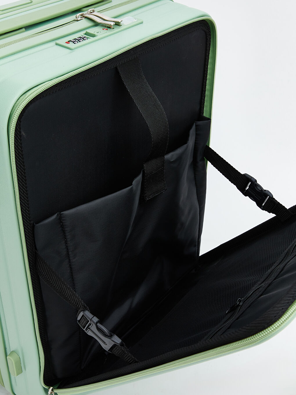 Yeşil Kilit Detaylı Küçük Boy Valiz-6