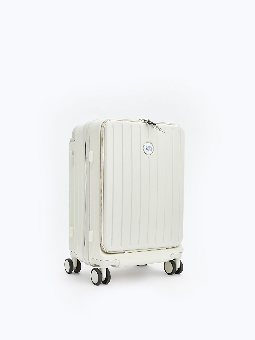 Ekru Kilit Detaylı Küçük Boy Valiz